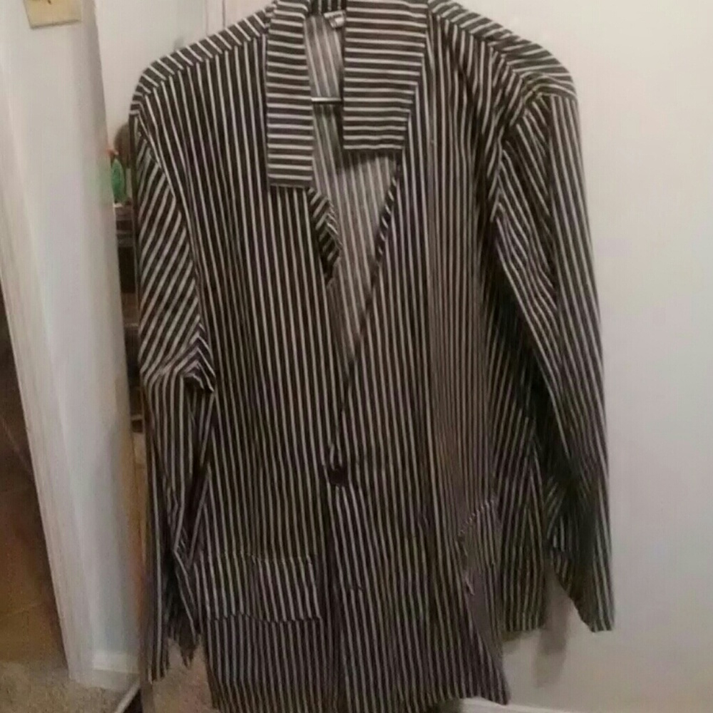 Large black and white coat